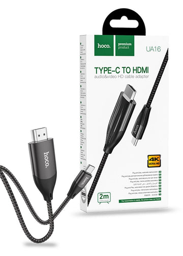 Hoco UA16 USB-C to 4K HDMI Cable - Grey - iCELL MOBILE 