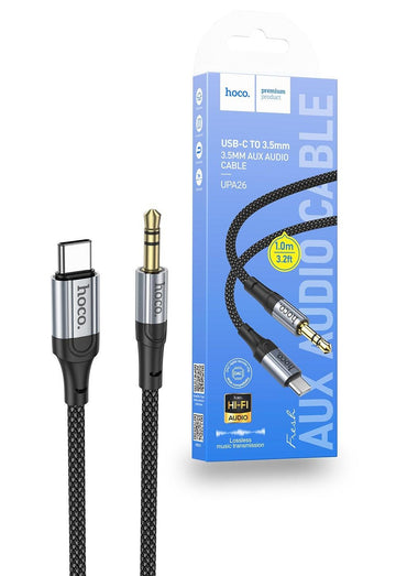 Hoco UPA26C USB-C to 3.5mm AUX Audio Cable - Black - iCELL MOBILE 