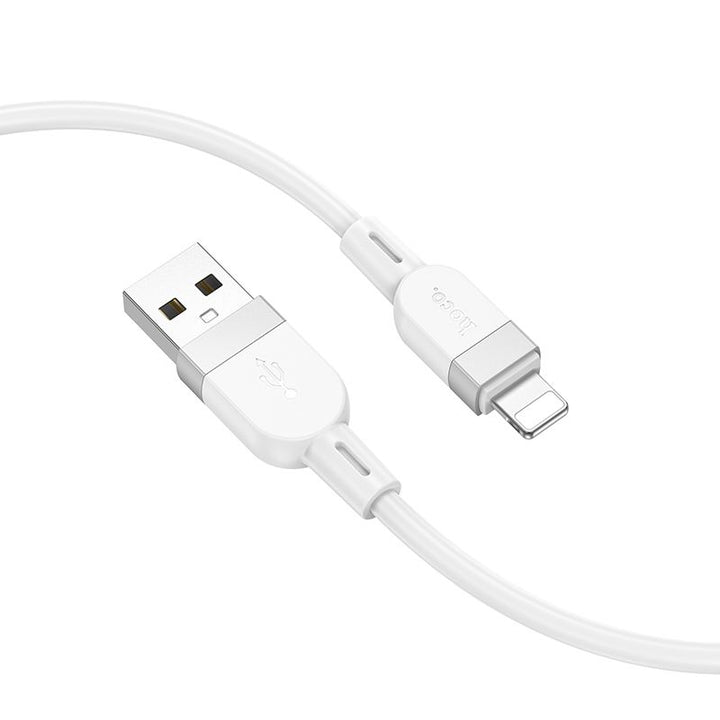 Hoco X109 1M USB-A to Lightning Silicone Fast Charging Cable - White