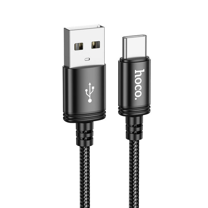 Hoco X89 2M USB-A to USB-C Braided Fast Charging Cable - Black