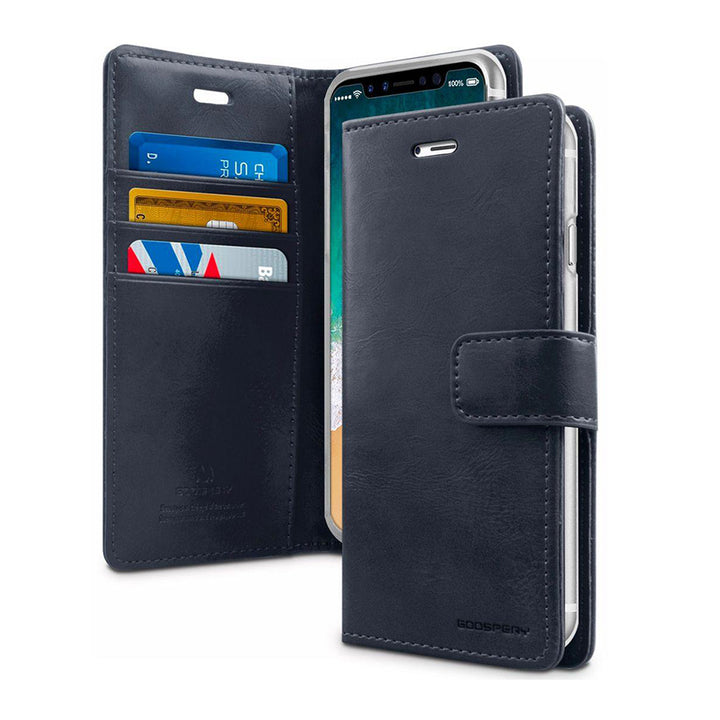 iPhone 14 Pro Goospery Mercury Blue Moon Wallet Case