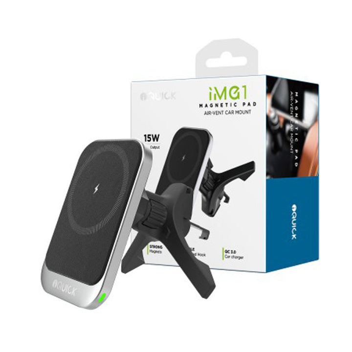 iQuick iMG1 15W Magnetic Air-Vent Car Mount - Fast Wireless Charge