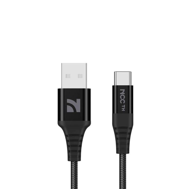 NCC XC-1301 2A USB-A to USB-C Braided Fast Charging Cable (1M) – Black