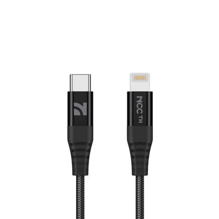 NCC XC-1304 2A USB-C to Lightning Braided Fast Charging Cable (1M) – Black